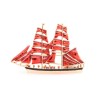 Elegant brooch - with red sailboatBrooches