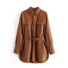 Vintage loose leather jacket - with beltJackets