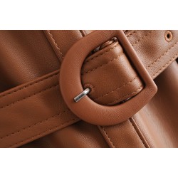Vintage loose leather jacket - with beltJackets