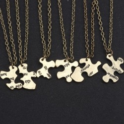 "Always Together Never Apart" - vintage puzzle pendant - necklace - 5 piecesNecklaces