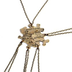 "Always Together Never Apart" - vintage puzzle pendant - necklace - 5 piecesNecklaces