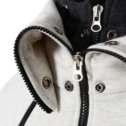 Fashionable men's hoodie - with turtleneck - long sleeves / pockets / zippersHoodies & Sweatshirt