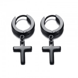 Earrings with cross - unisex - stainless steelEarrings