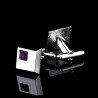Elegant square cufflinks - silver - with crystalsCufflinks
