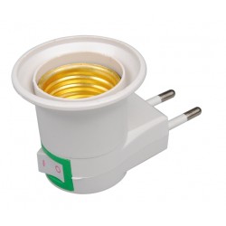 E27 light base socket - EU plug with built-in switchLighting fittings