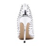 Transparent sexy pumps - silver high heels with rivets - pointed toeHigh heels