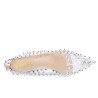 Transparent sexy pumps - silver high heels with rivets - pointed toeHigh heels