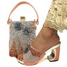 Fashionable sandals - with decorative flowers / glitter - Italian style - with matching small bagSandals