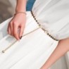 Fashionable metal belt - long thin chain - with colorful beads - adjustableBelts