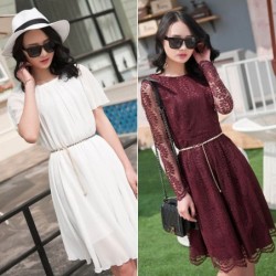 Fashionable metal belt - long thin chain - with colorful beads - adjustableBelts
