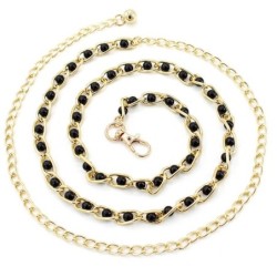 Fashionable metal belt - long thin chain - with colorful beads - adjustableBelts