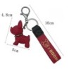 Leather keychain - with French Bulldog dogKeyrings