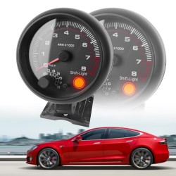 Tachometer meter with LED - 3 3/4" 12V - car gauge - 0-8000 RPM - carbon - 3.75 Inch 95mmStyling parts
