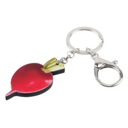 Metal keychain with acrylic red radishKeyrings