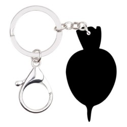 Metal keychain with acrylic red radishKeyrings