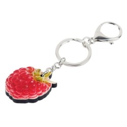 Metal keychain with acrylic raspberryKeyrings