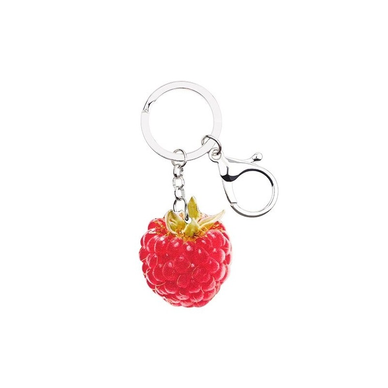 Metal keychain with acrylic raspberryKeyrings