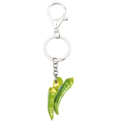 Metal keyring - with acrylic green peppersKeyrings