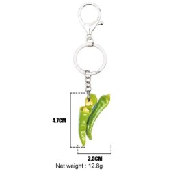 Metal keyring - with acrylic green peppersKeyrings