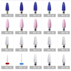 Replaceable rotary heads - bits - for electric nail drill - ceramic diamond - manicure / pedicureNail drills