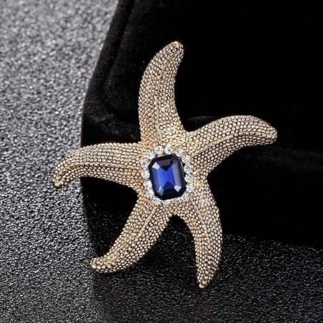 Coral starfish with crystal - vintage broochBrooches