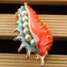 Red sea mussel with pearls - elegant broochBrooches