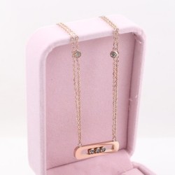 Elegant necklace - with sliding crystals - stainless steelNecklaces