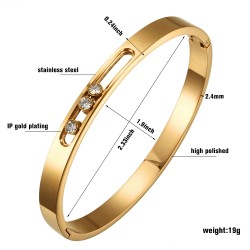 Elegant bracelet - with sliding rhinestones - stainless steelBracelets