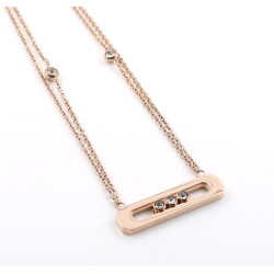 Elegant necklace - with sliding crystals - stainless steelNecklaces