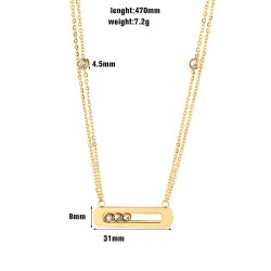 Elegant necklace - with sliding crystals - stainless steelNecklaces