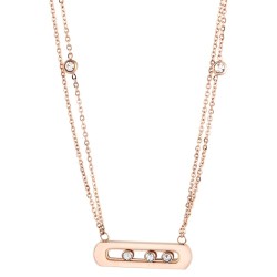 Elegant necklace - with sliding crystals - stainless steelNecklaces
