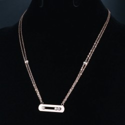 Elegant necklace - with sliding crystals - stainless steelNecklaces