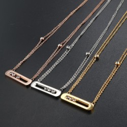 Elegant necklace - with sliding crystals - stainless steelNecklaces