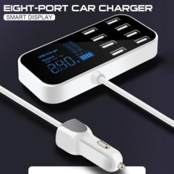 Car charger - 8- port USB - charging station - HUB with LCD displayInterior parts