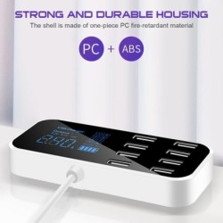 Car charger - 8- port USB - charging station - HUB with LCD displayInterior parts