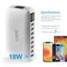 QC3.0 fast charger - 8-port USB HUB - LED display - 60WChargers