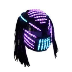 Luminous LED helmet - RGB - waterfall effect - party outfit - masquerades / HalloweenCostumes