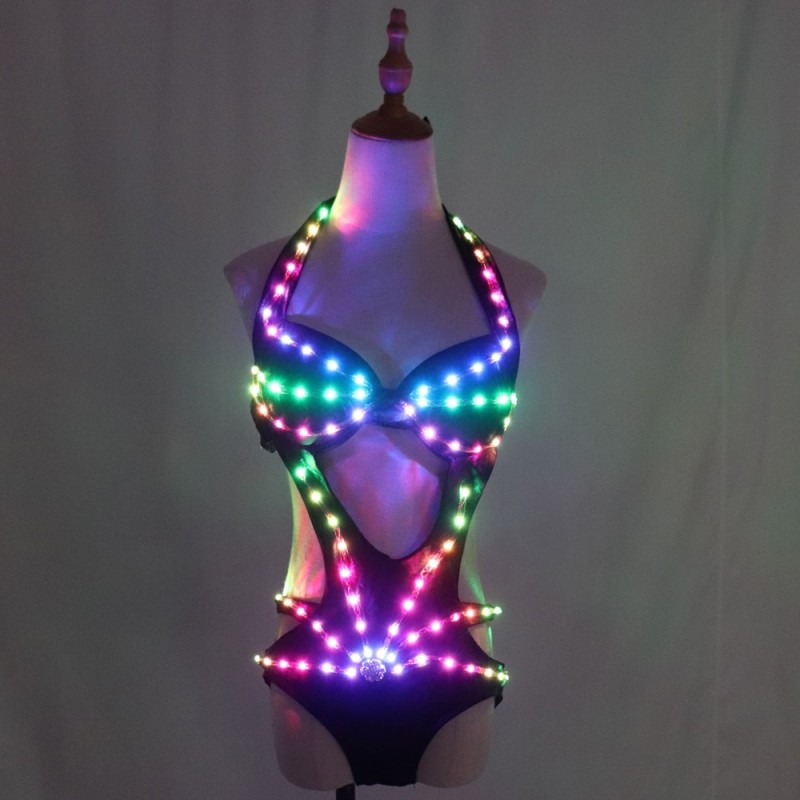 Sexy party outfit - luminous bikini - pixel LED - for night dancing / masquerades / HalloweenCostumes