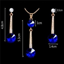 Elegant gold jewellery set - necklace / earrings - with crystals - round hollow pendantJewellery Sets