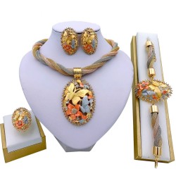 Luxurious jewellery set - necklace / earrings / bracelet / ring - African styleJewellery Sets