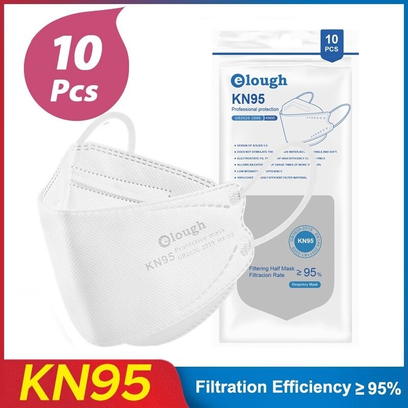 Face / mouth protective masks - antibacterial - reusable - 4-ply - FPP2 - KN95 - black / whiteMouth masks
