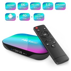 HK1 S905X3 4GB RAM 32GB ROM - 5G WIFI - Bluetooth - Android - 4K - 8K - Google Assistant - TV BoxAndroid box