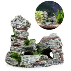 Moss tree house - with cave - resin aquarium decorationAquarium