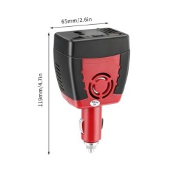 Car cigarette lighter power inverter - adapter - with USB charging port - 150W - 12V DC to 220V ACCigarette lighters
