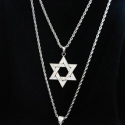 Luxurious necklace with David star - with zircons - unisexNecklaces