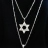 Luxurious necklace with David star - with zircons - unisexNecklaces