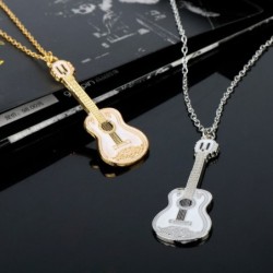 Trendy necklace with guitar pendant - stainless steel - unisexNecklaces