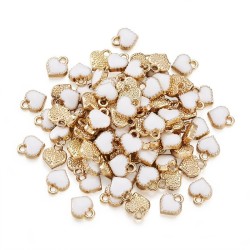 Heart shaped small pendants - for jewelry making - bracelets / necklaces - 100 piecesBracelets