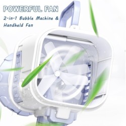 Electric bubble gun / machine - with cooling fan / lights - 64-holesToys