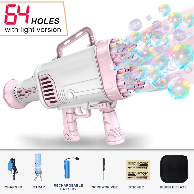 Electric bubble gun / machine - with cooling fan / lights - 64-holesToys Electric bubble gun / machine - with cooling fan / lights - 64-holesToys